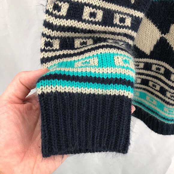 Love by Design open front cardigan sweater Blue southwest pattern southwestern L - Picture 4 of 8